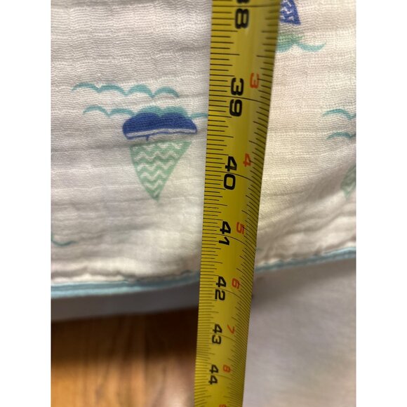 Aden + Anais Baby Muslin Blanket 47"x47" 100% Cotton Nautical Pattern - Picture 3 of 8